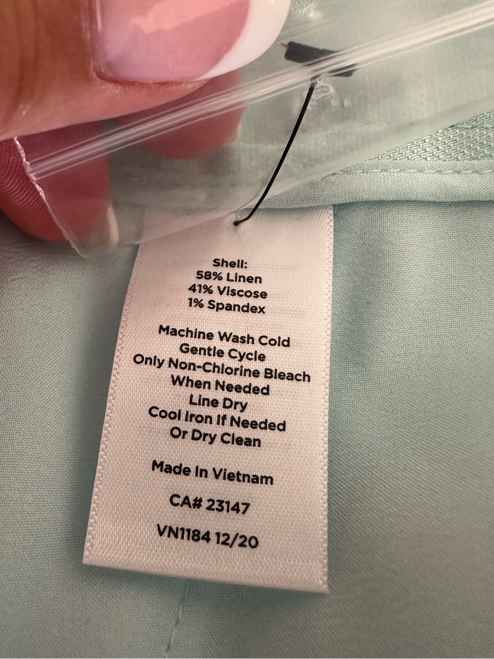 NWT Talbots Curvy Wide Leg Linen Blend Pants Size 14 Mint Aqua High Rise - Picture 7 of 15